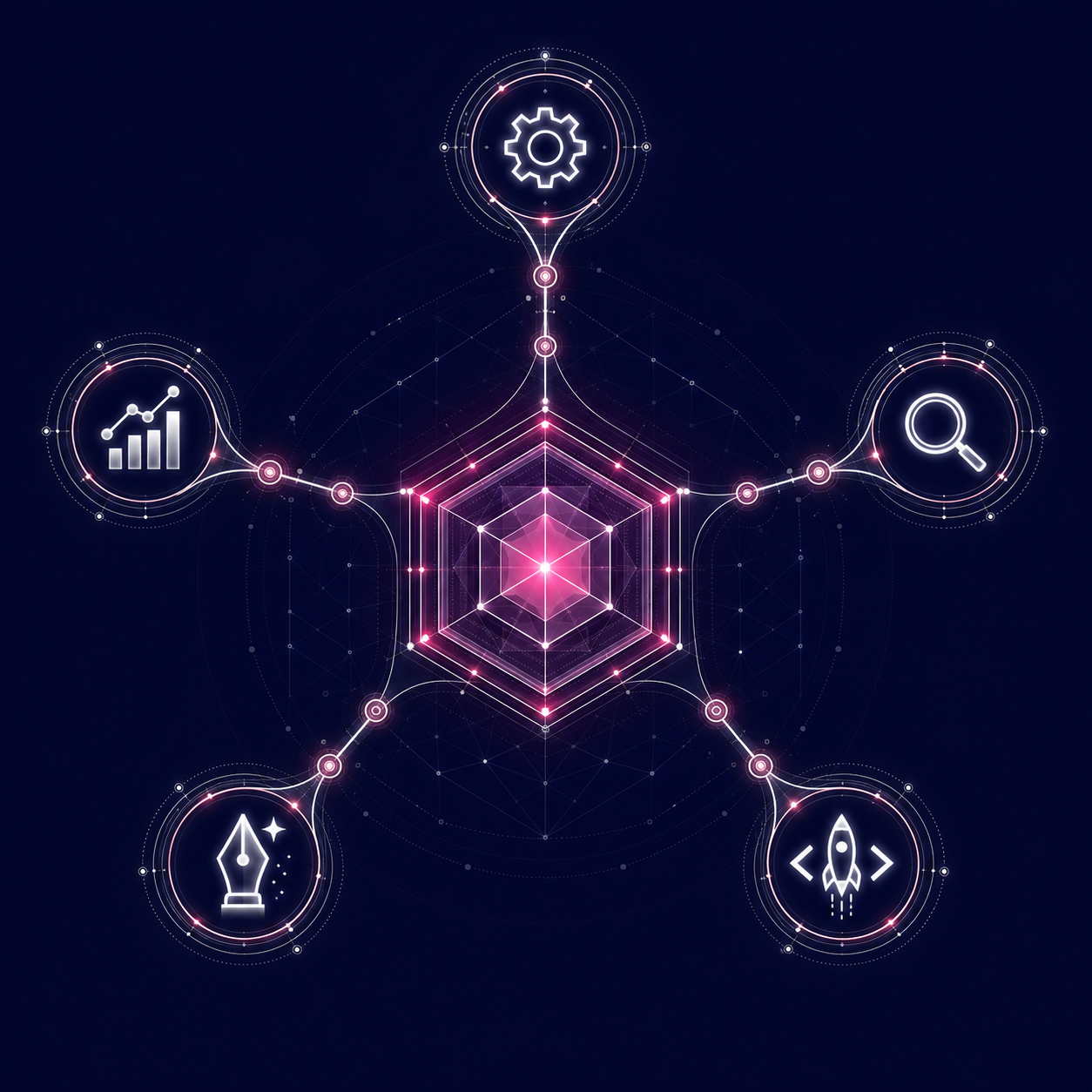 Allaix Labs AI 시스템 서비스 아키텍처 — 업무 자동화, 데이터 분석, 지식 검색, 콘텐츠 생성, AI 서비스 개발